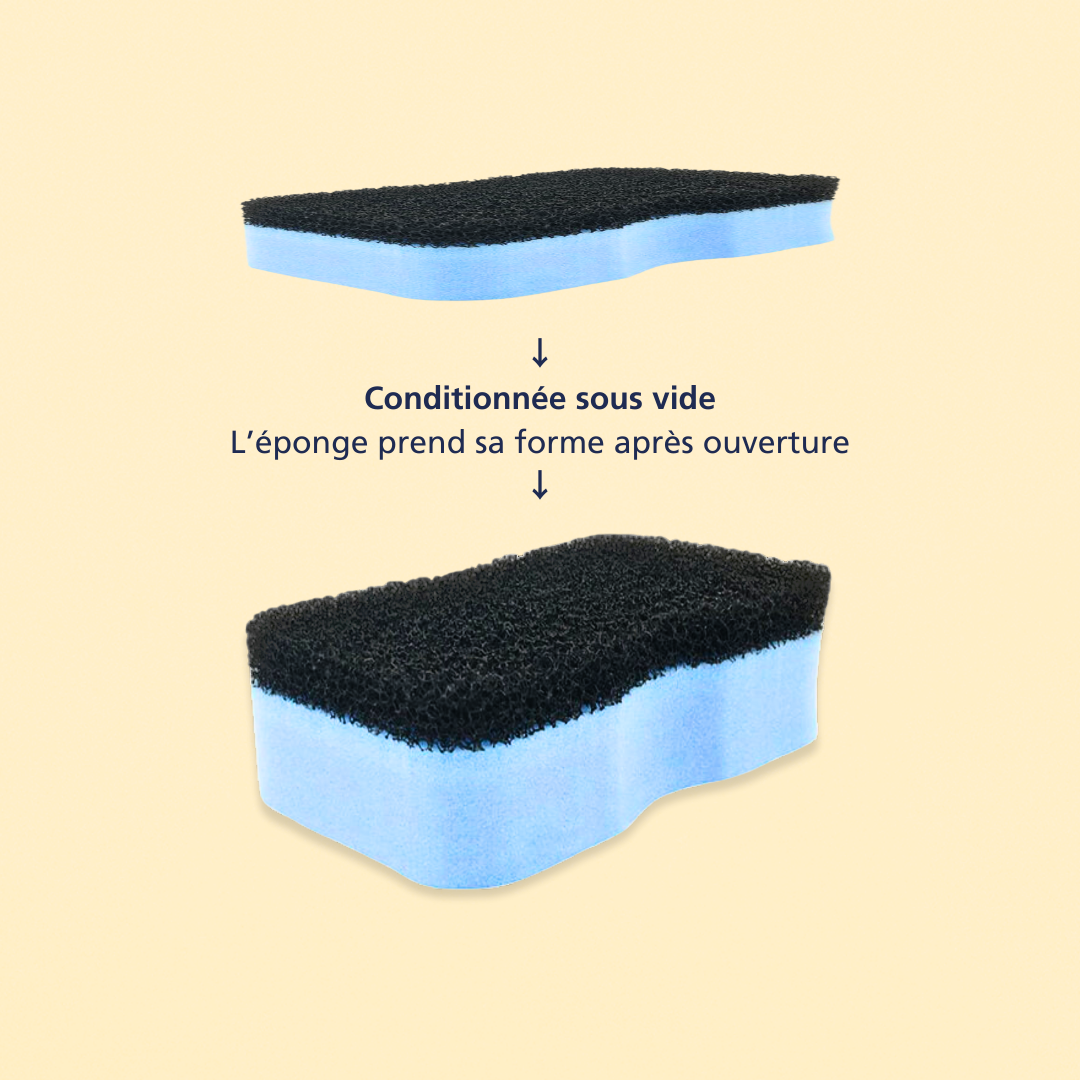 April Power Shower Sponge | GROOMER DE DOUCHE BI-MATIÈRE | ÉPONGE + ÉTRILLE