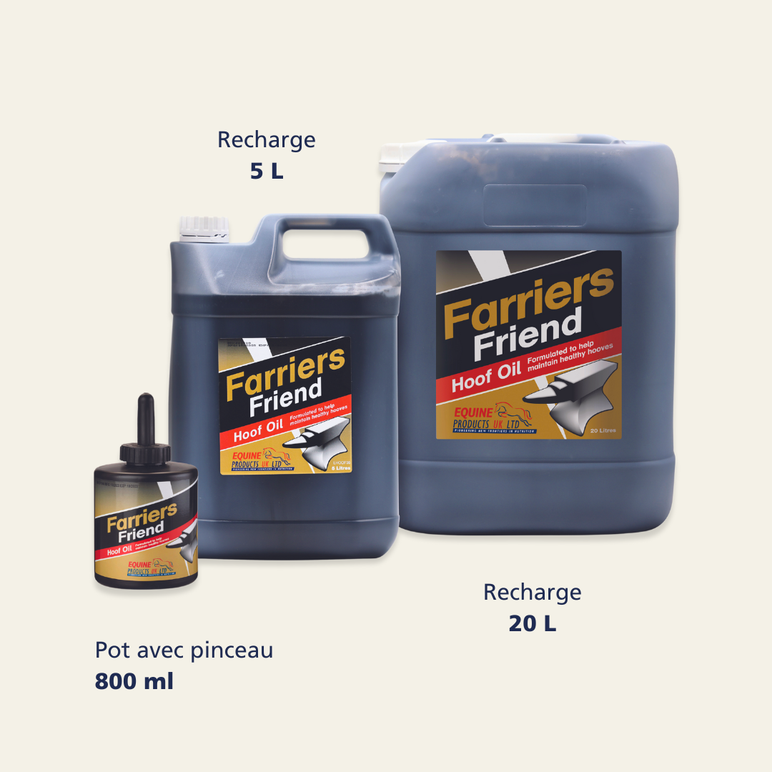 Farriers Friend Hoof Oil | CROISSANCE, ELASTICITÉ ET RÉSISTANCE DES SABOTS | NOIR SATIN